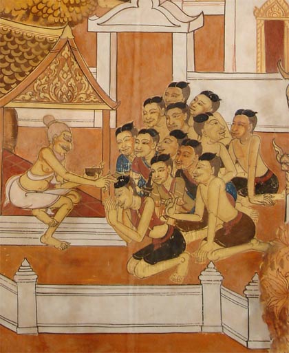 Буддийские авторитеты благословили тайцев на борьбу с захватчиками. Национальный музей. Бангкок. Таиланд. (фото Лимарева В.Н.)